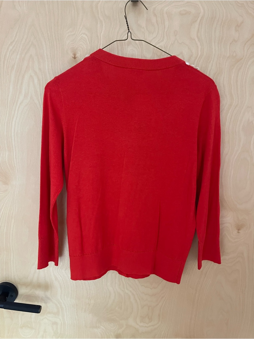 kate spade Red Pearl-Embellished Crewneck Cardigan - Picture 6 of 9